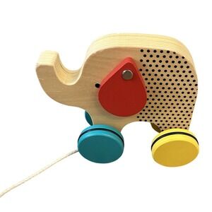 Jumping Petit Collage Jumbo Elephant‎ Wood Pull Toy FSC Certifies Wood EUC